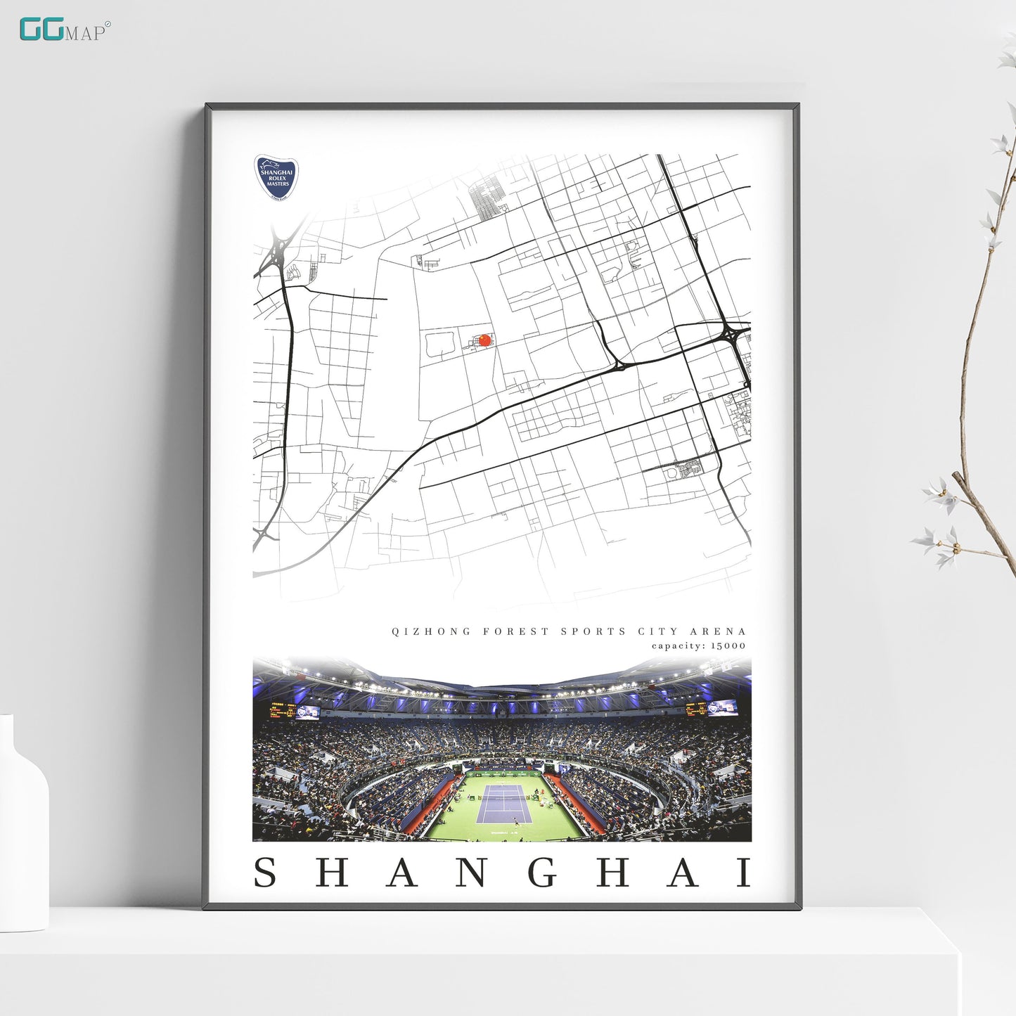 a poster of a stadium with a map of the stadium