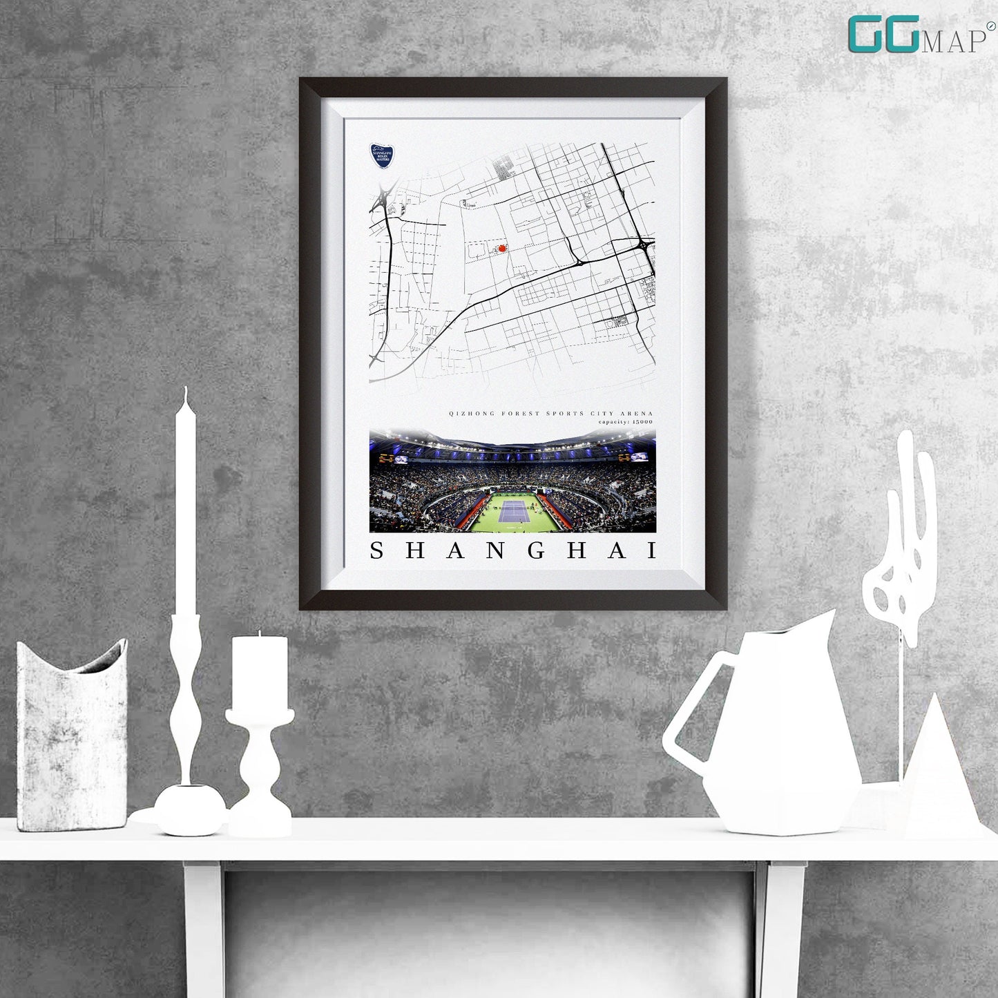 City map of SHANGHAI - Qizhong Forest Sports City Arena - Qizhong Forest Sports City Arena gift - Print map