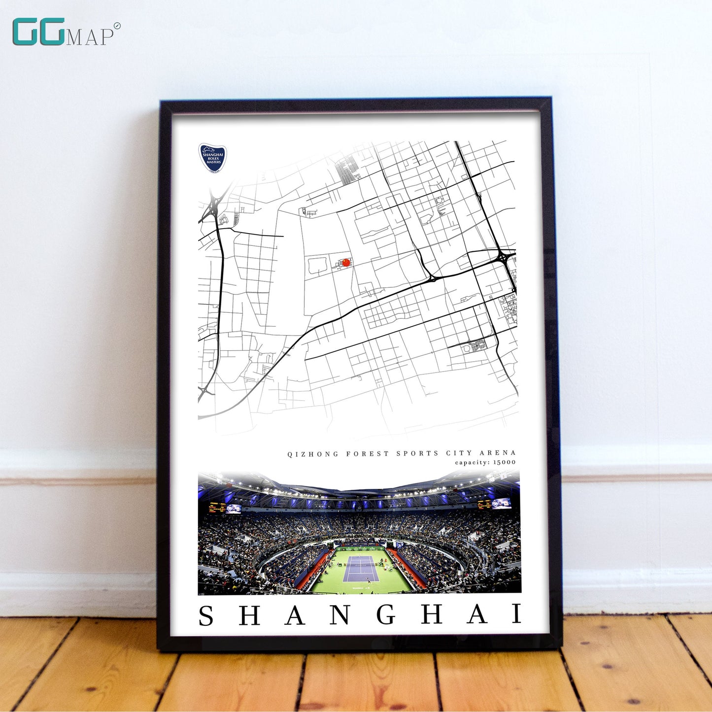 City map of SHANGHAI - Qizhong Forest Sports City Arena - Qizhong Forest Sports City Arena gift - Print map