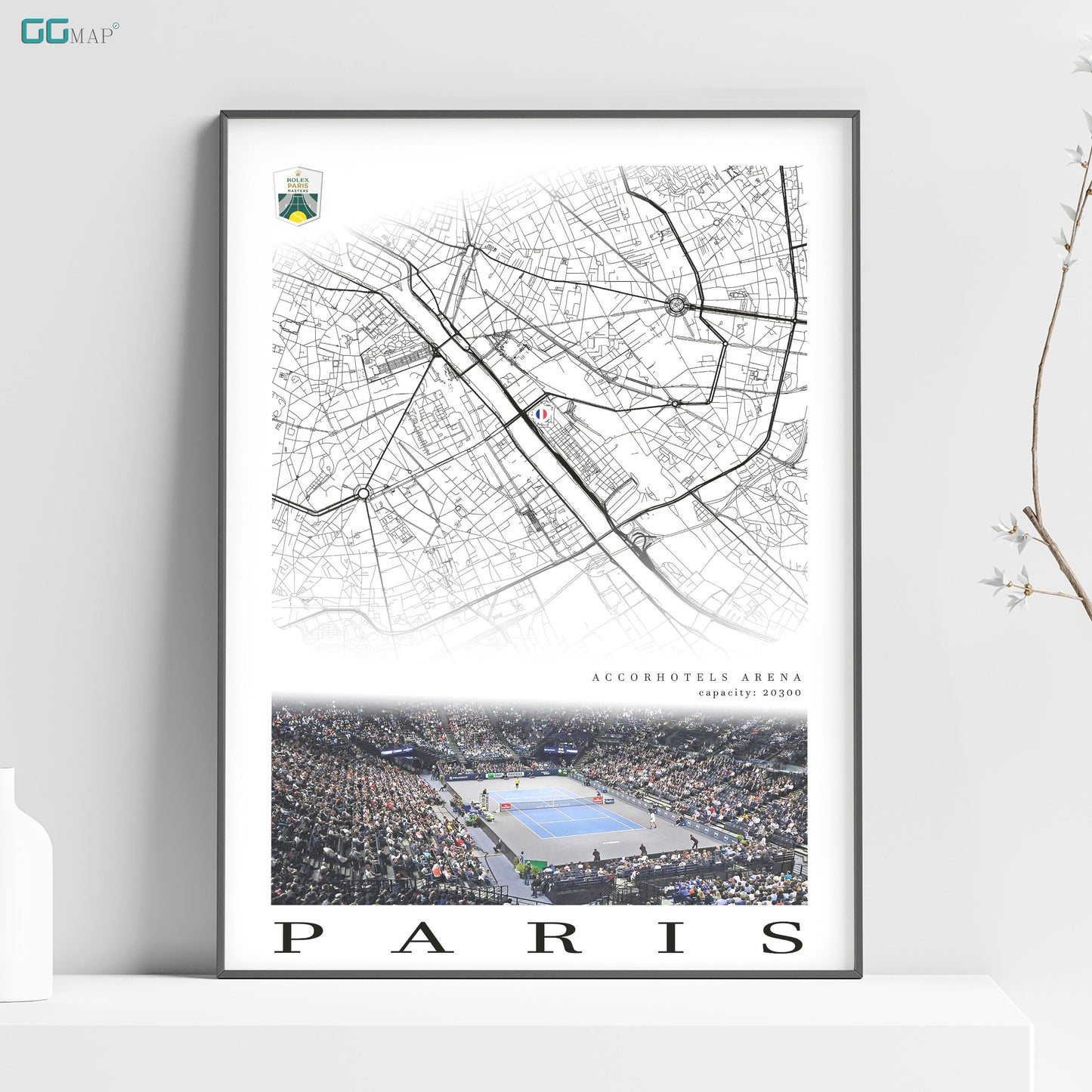 a map of paris with the name of the city