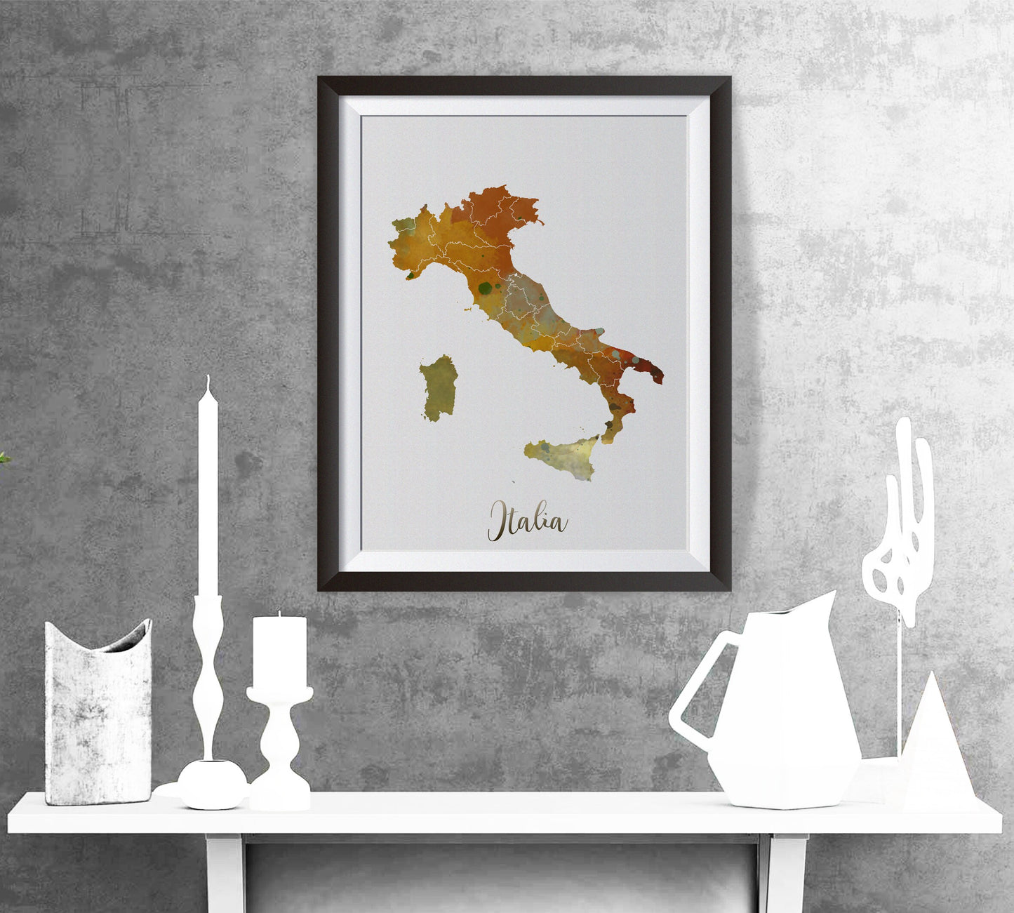 ITALY painting - Italy watercolor map - Italy Wall art - Italy map poster - Italy watercolor print - Italy map poster - GeoGIS studio