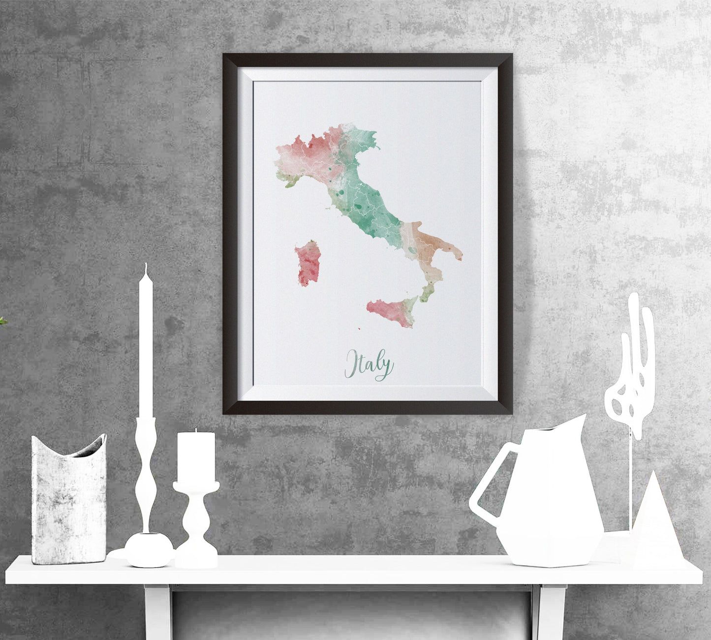 ITALY painting - Italy watercolor map - Italy Wall art - Italy map poster - Italy watercolor print - Italy map poster - GeoGIS studio