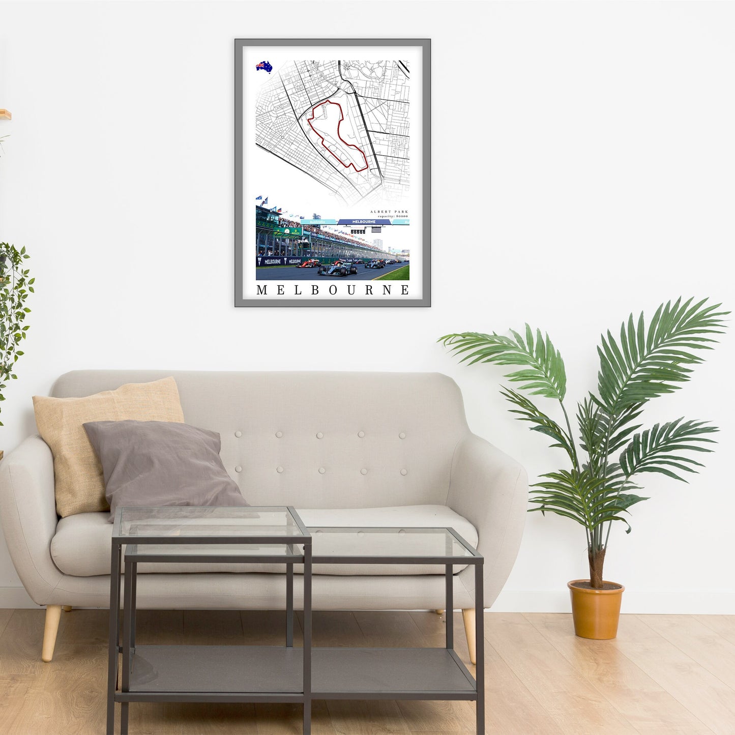 City map of MELBOURNE - Albert Park - Home Decor Melbourne - Wall decor Albert Park - Australian Grand Prix - Formula 1 gift - Printed map