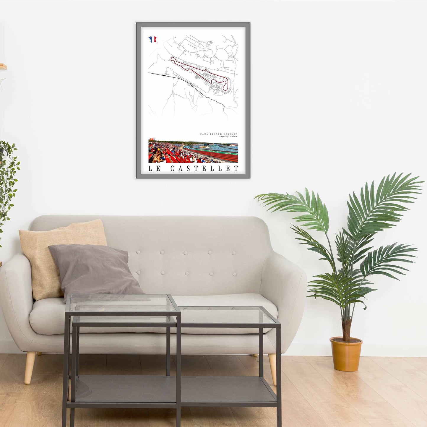 City map of LE CASTELLET - Circuit Paul Ricard - Home Decor Le Castellet - France Grand Prix - Formula 1 gift - Printed map