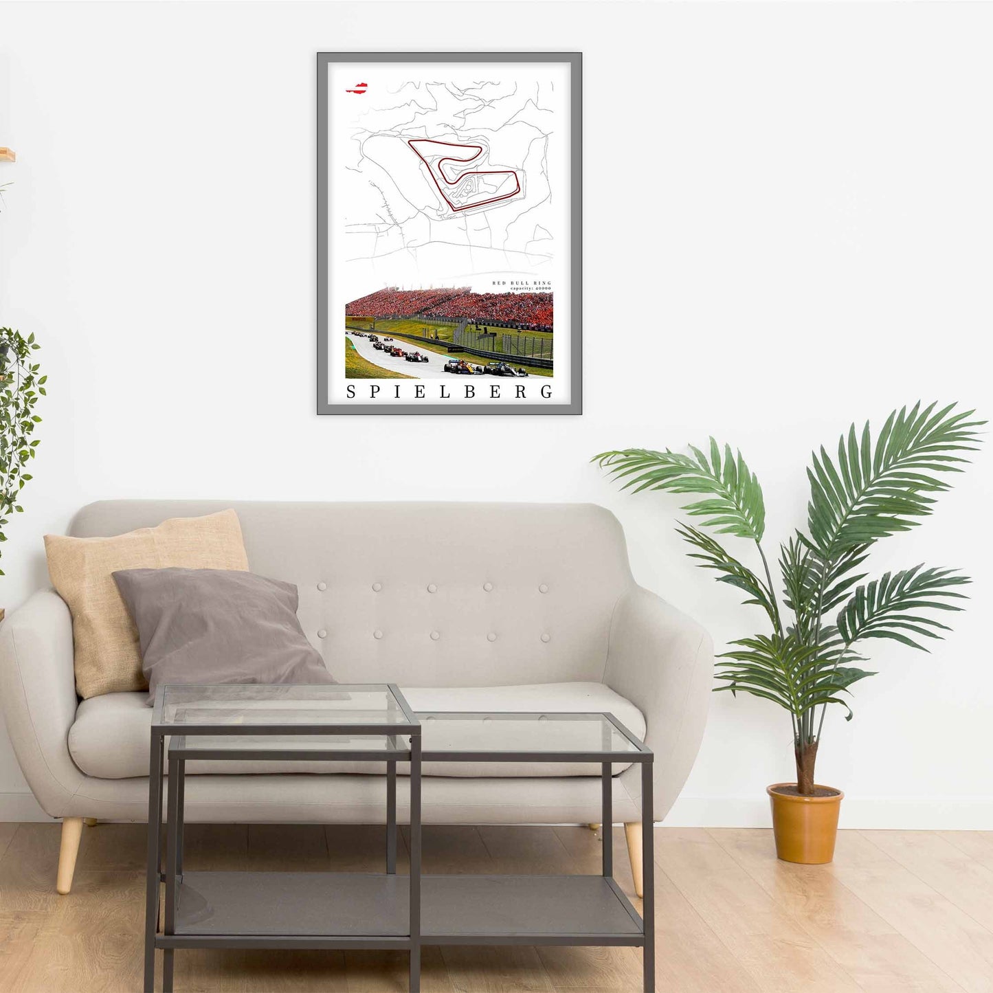 City map of SPIELBERG - Red Bull Ring - Home Decor Spielberg - Wall decor Spielberg - Austrian Grand Prix - Formula 1 gift - Printed map