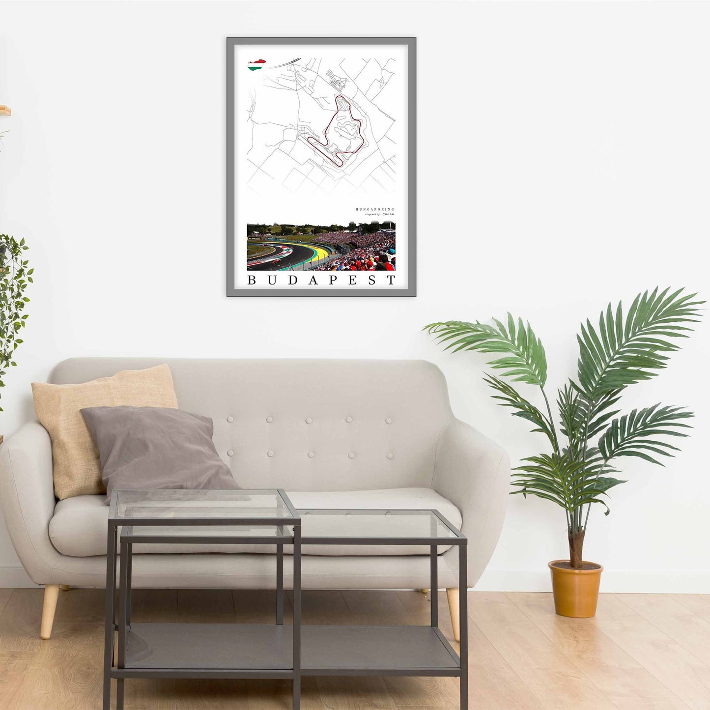 City map of BUDAPEST - Hungaroring - Home Decor Budapest - Wall decor Hungaroring - Hungary Grand Prix - Formula 1 gift - Printed map