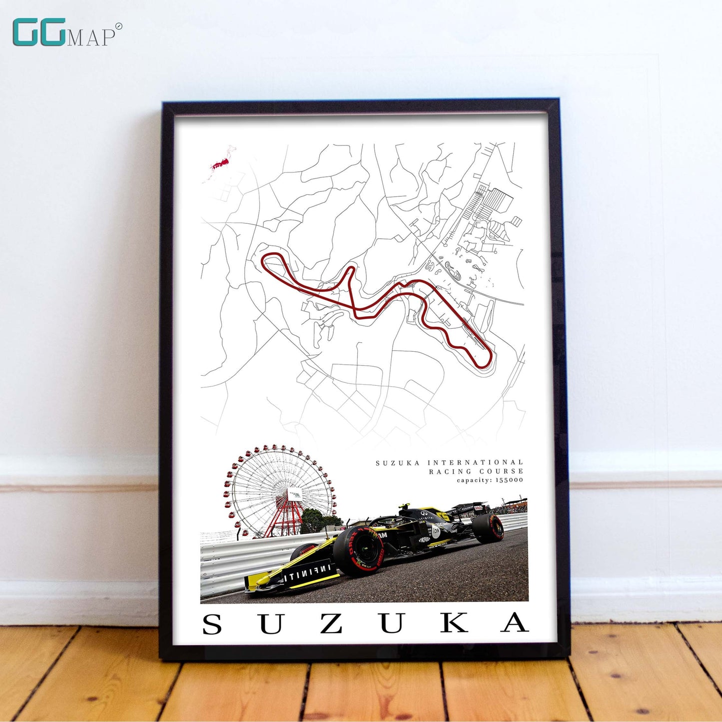 City map of SUZUKA - Suzuka International Racing Course - Home Decor Suzuka - Japanese Grand Prix - Formula 1 gift - Printed map