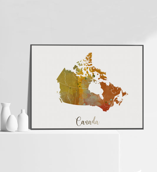 a map of canada with the names of the countries