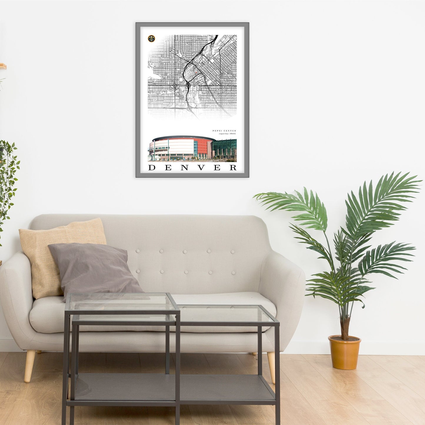 City map of DENVER - Pepsi Center - Home Decor Denver - Pepsi Center - Denver poster - Pepsi Center gift - Print map