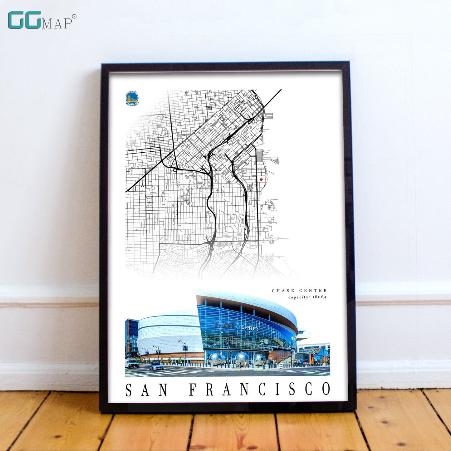 City map of SAN FRANCISCO - Chase Center - Home Decor San Francisco - Chase Center poster - San Francisco gift - Print map