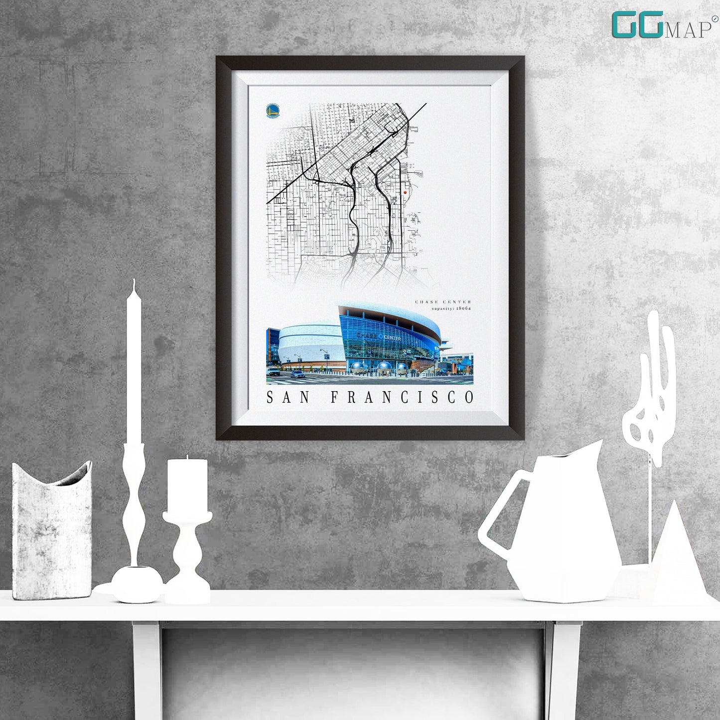 City map of SAN FRANCISCO - Chase Center - Home Decor San Francisco - Chase Center poster - San Francisco gift - Print map