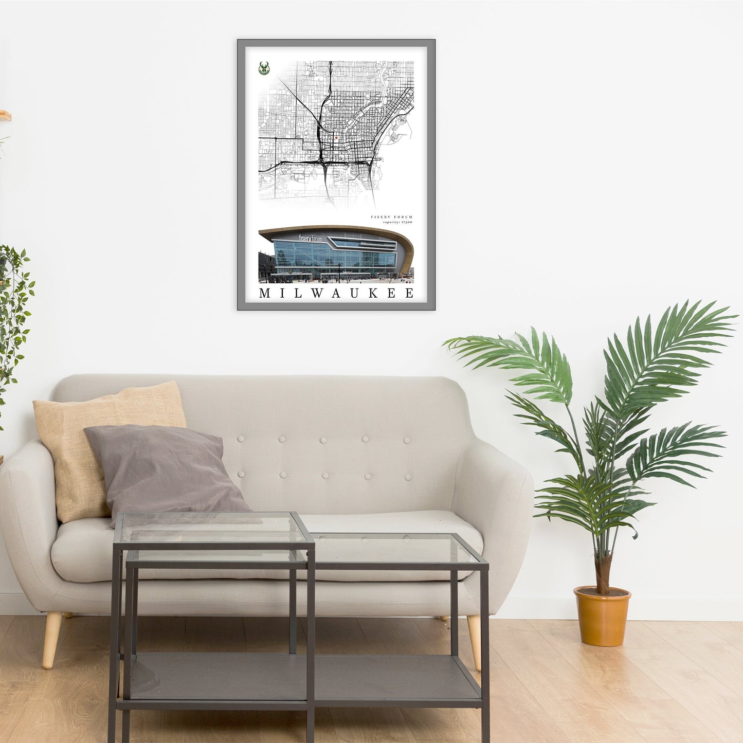 City map of MILWAUKEE - Fiserv Forum - Home Decor Milwaukee - Fiserv Forum wall decor - Milwaukee poster - Fiserv Forum gift - Print map