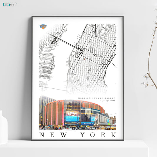 City map of NEW YORK - Madison Square Garden - Home Decor New York - Madison Square Garden wall decor - New York poster - Print map