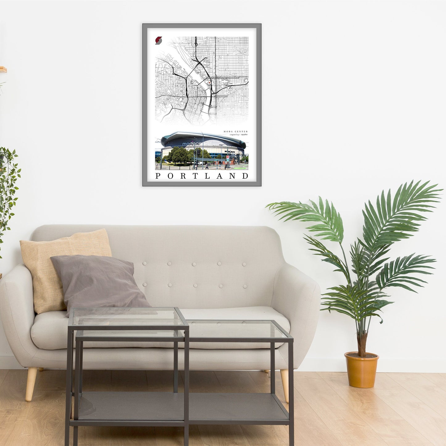 City map of PORTLAND - Moda Center - Home Decor Portland - Moda Center wall decor - Portland poster - Portland gift - Print map