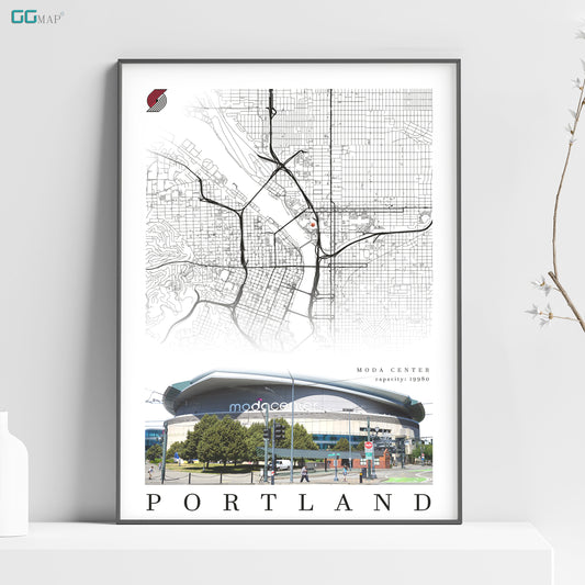 a poster of a city map of portland