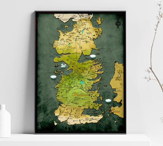 Game Of Thrones, Westeros Map, Winter is Here, Christmas Gifts, Gift Ideas, Game Of Thrones Map - Game Of Thrones poster -