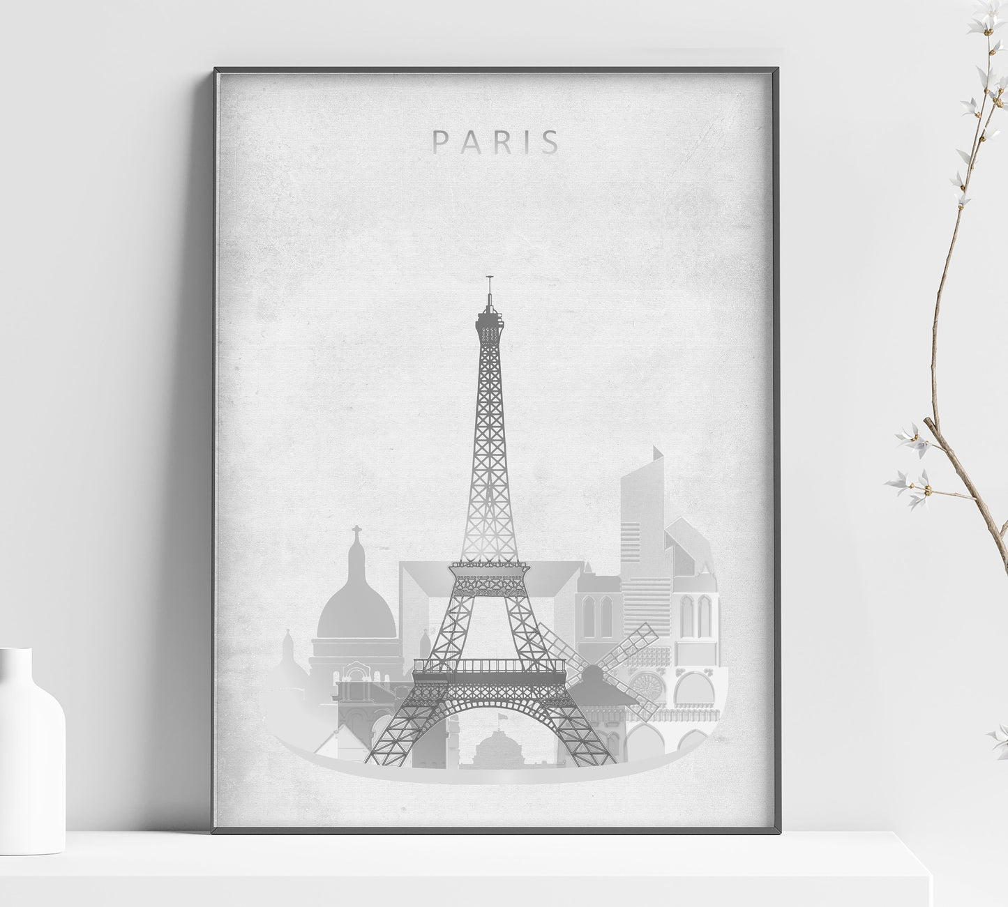 a black and white picture of the eiffel tower