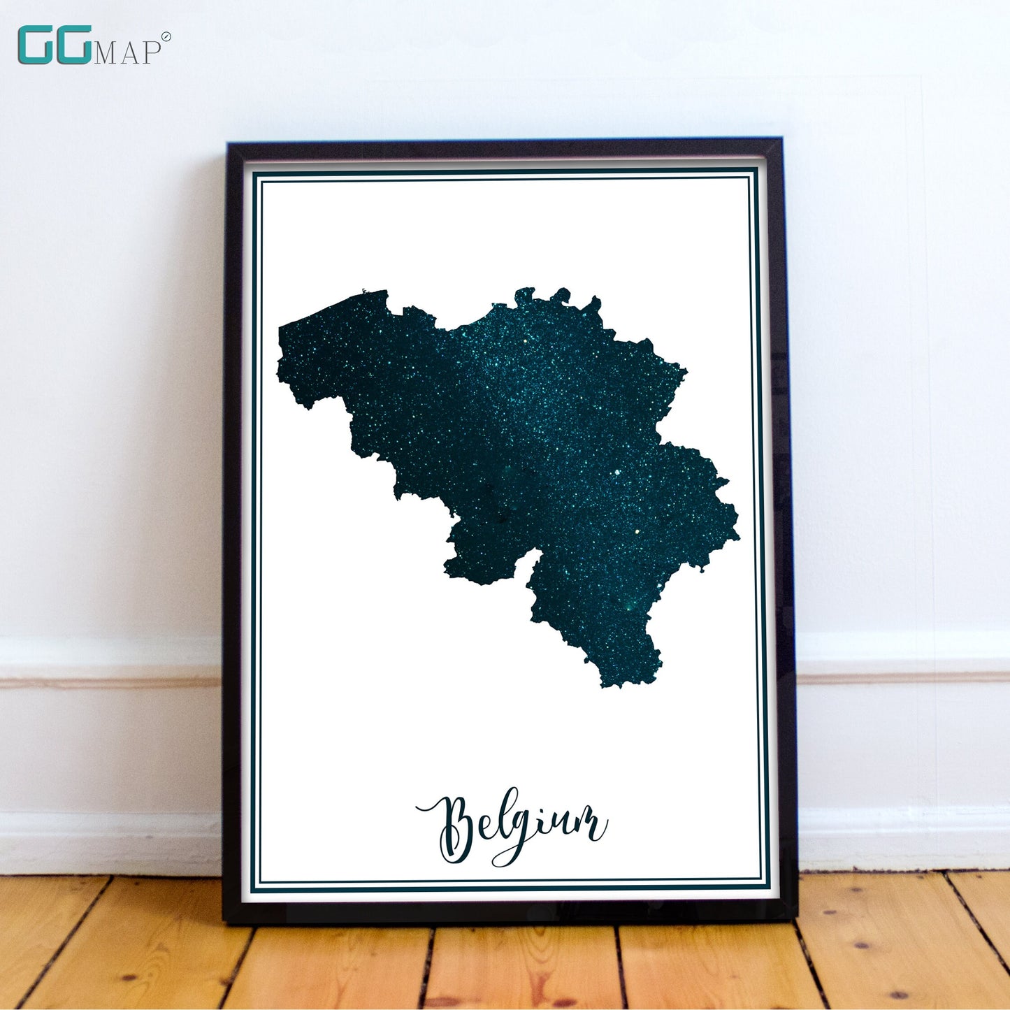 BELGIUM map - Belgium stars map - Travel poster - Home Decor - Wall decor - Office map - Belgium gift - GeoGIS studio