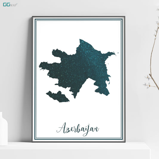 AZERBAIJAN map - Azerbaijan stars map - Travel poster - Home Decor - Wall decor - Office map - Azerbaijan gift - GeoGIS studio