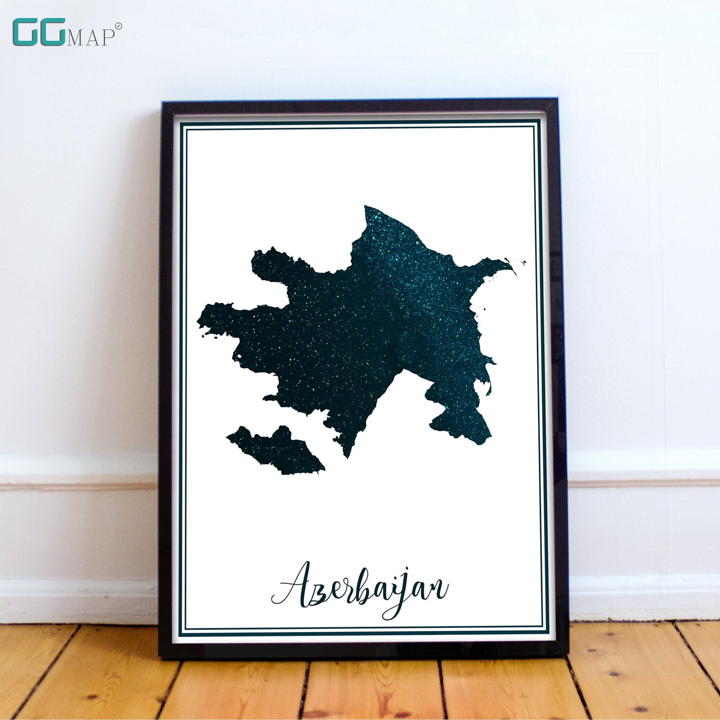 AZERBAIJAN map - Azerbaijan stars map - Travel poster - Home Decor - Wall decor - Office map - Azerbaijan gift - GeoGIS studio