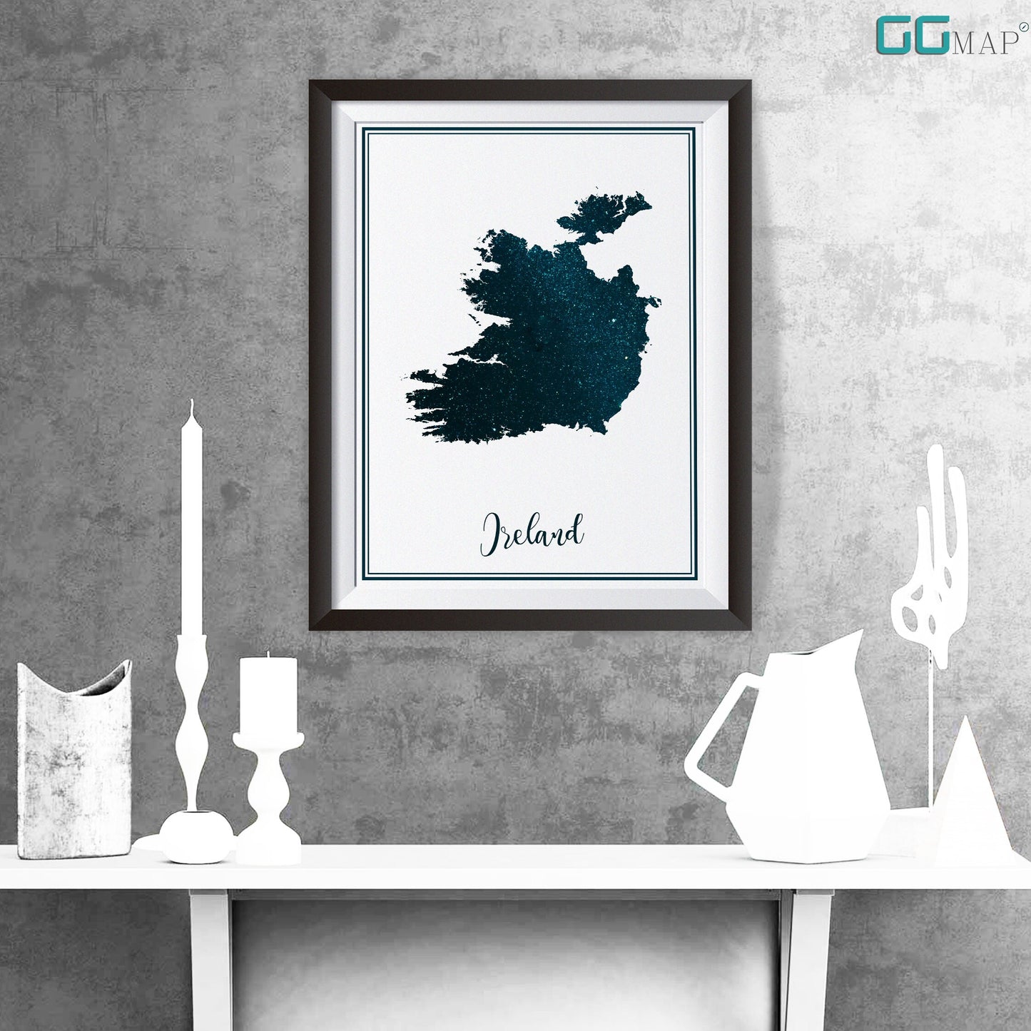 IRELAND map -Ireland stars map - Travel poster - Home Decor - Wall decor - Office map - Ireland gift