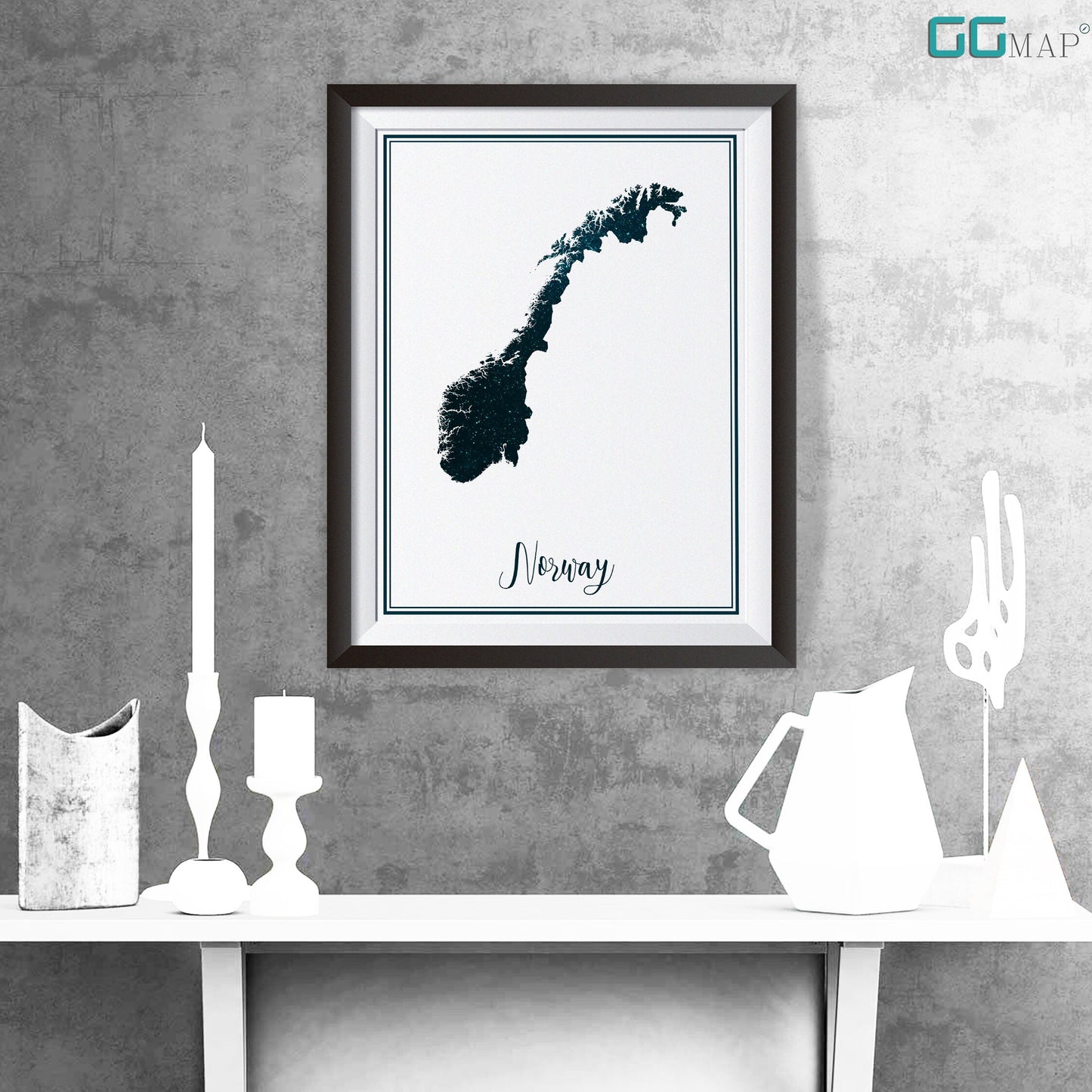 NORWAY map - Norway stars map - Travel poster - Home Decor - Wall decor - Office map - Norway gift - GeoGIS studio