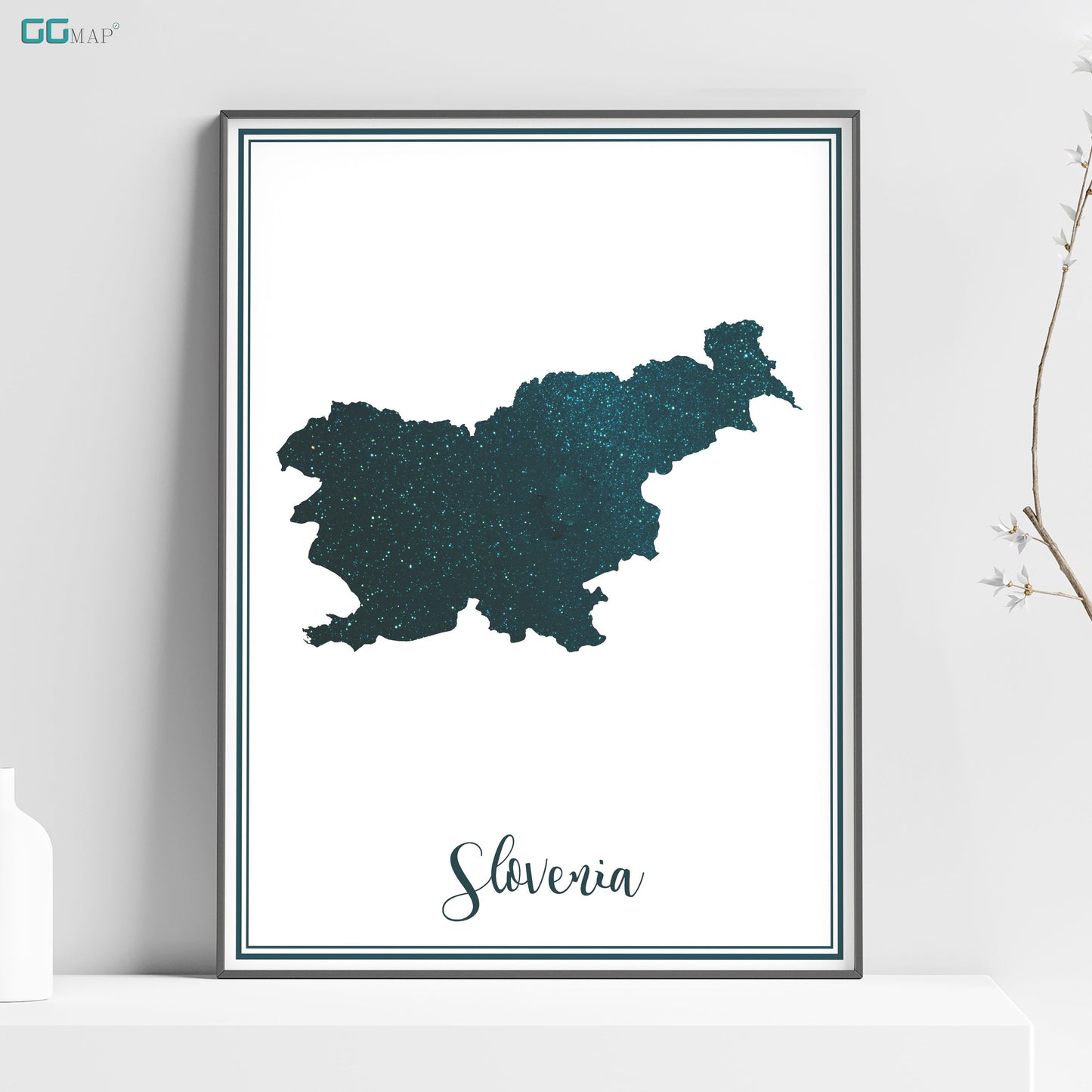 a poster of a map of the state of slovenia