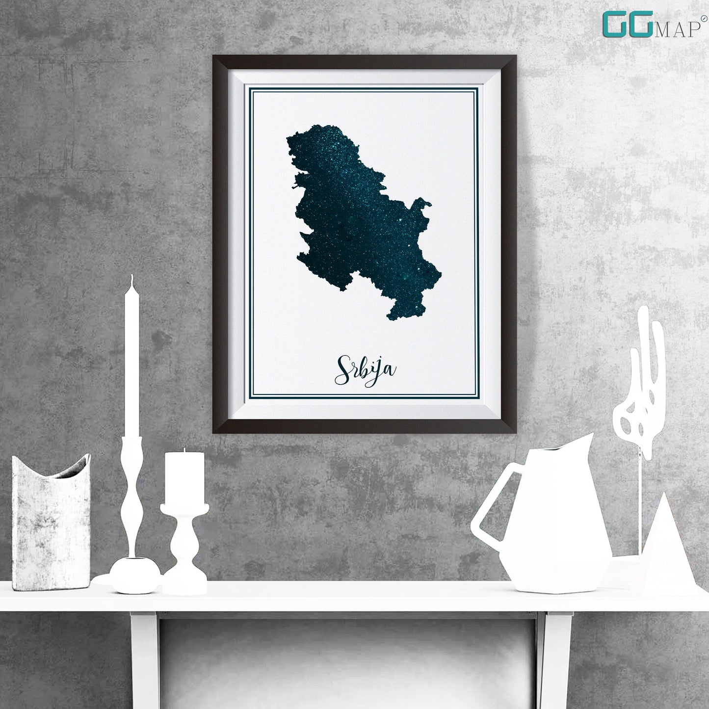 SRBIJA map - Srbija stars map - Travel poster - Home Decor - Wall decor - Office map - Srbija gift - GeoGIS studio