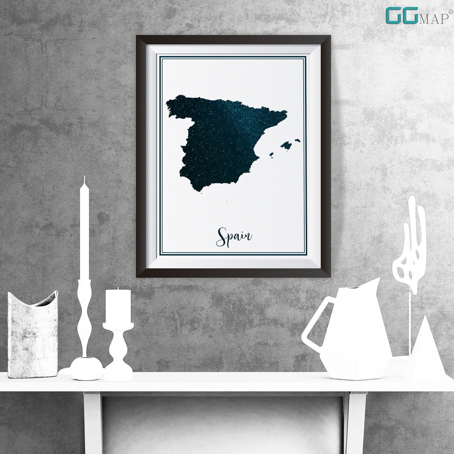 SPAIN map - Spain stars map - Travel poster - Home Decor - Wall decor - Office map - Spain gift - GeoGIS studio