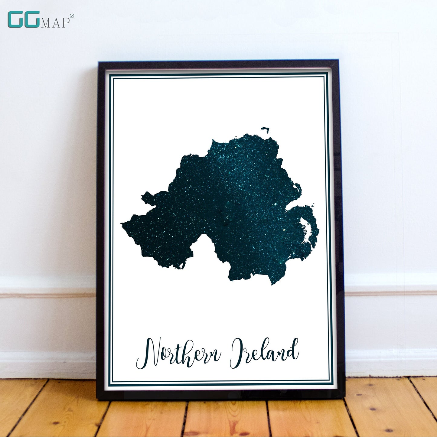 NORTHERN IRELAND map - Northern Ireland stars map - Travel poster - Home Decor - Office map - Northern Ireland gift - GeoGIS studio