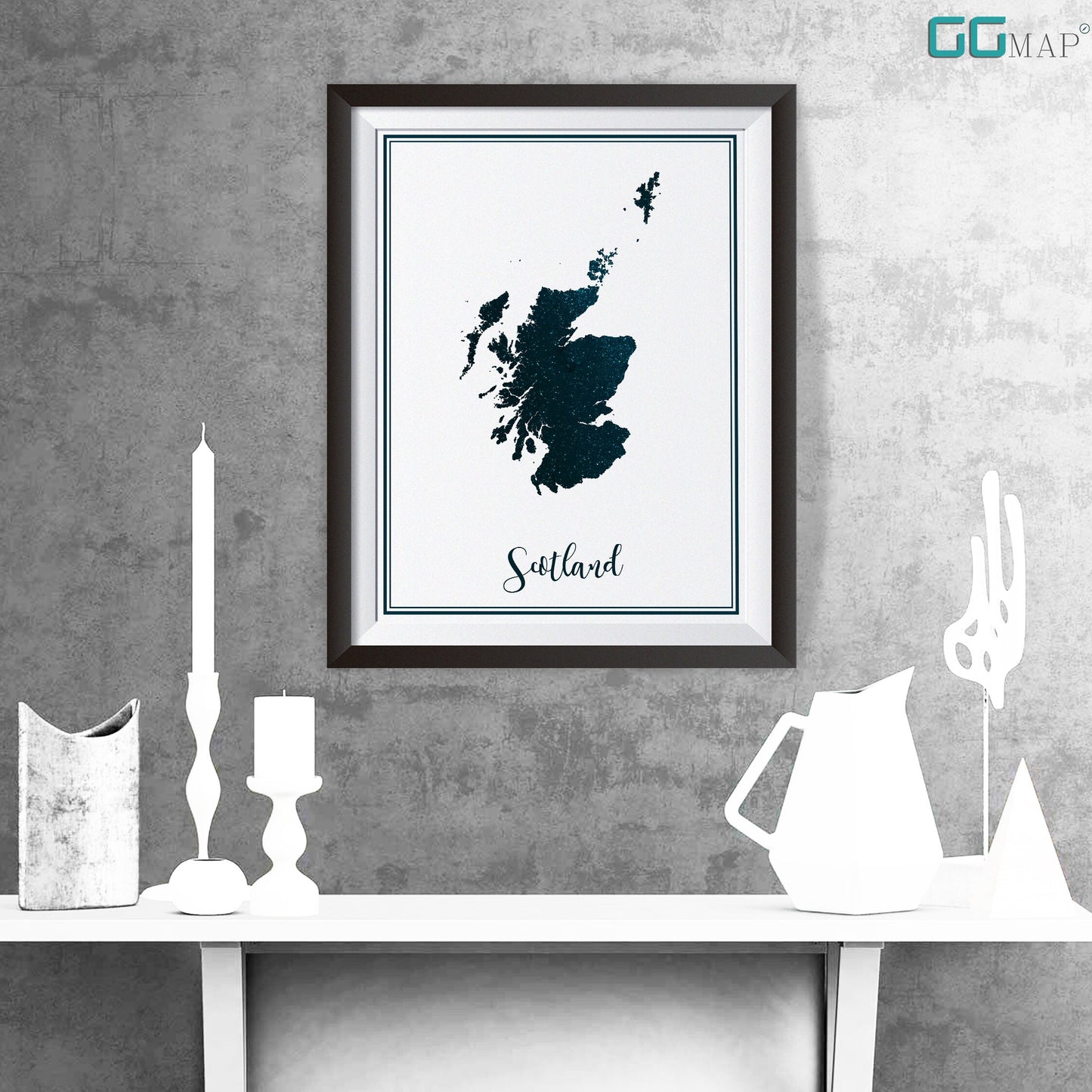 SCOTLAND map - Scotland stars map - Travel poster - Home Decor - Wall decor - Office map - Scotland gift - GeoGIS studio