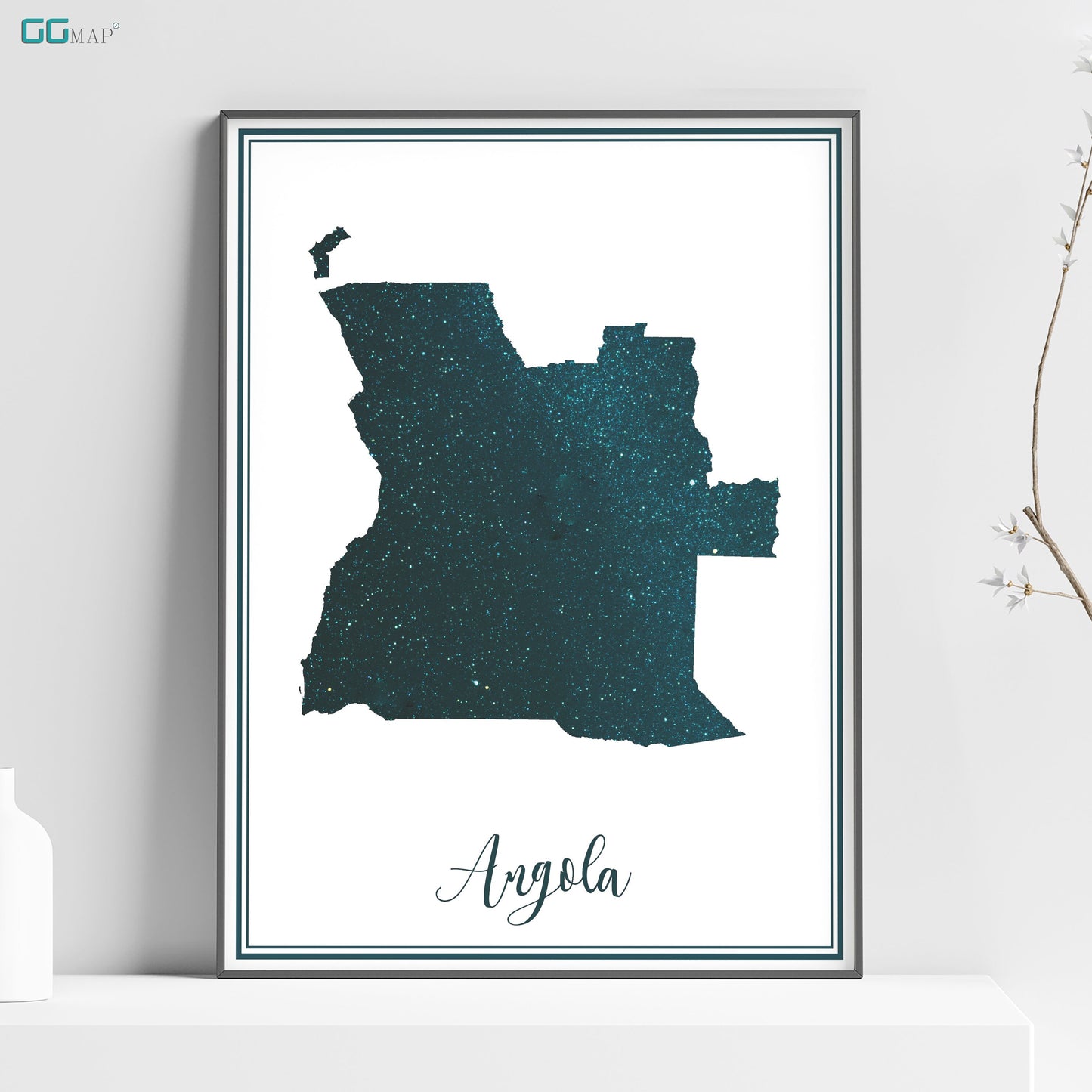 ANGOLA map - Angola stars map - Travel poster - Home Decor - Wall decor - Office map - Angola gift - GeoGIS studio