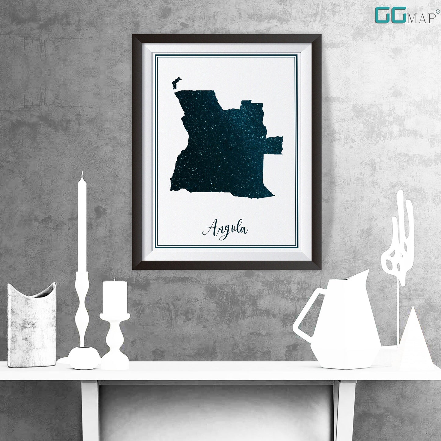 ANGOLA map - Angola stars map - Travel poster - Home Decor - Wall decor - Office map - Angola gift - GeoGIS studio