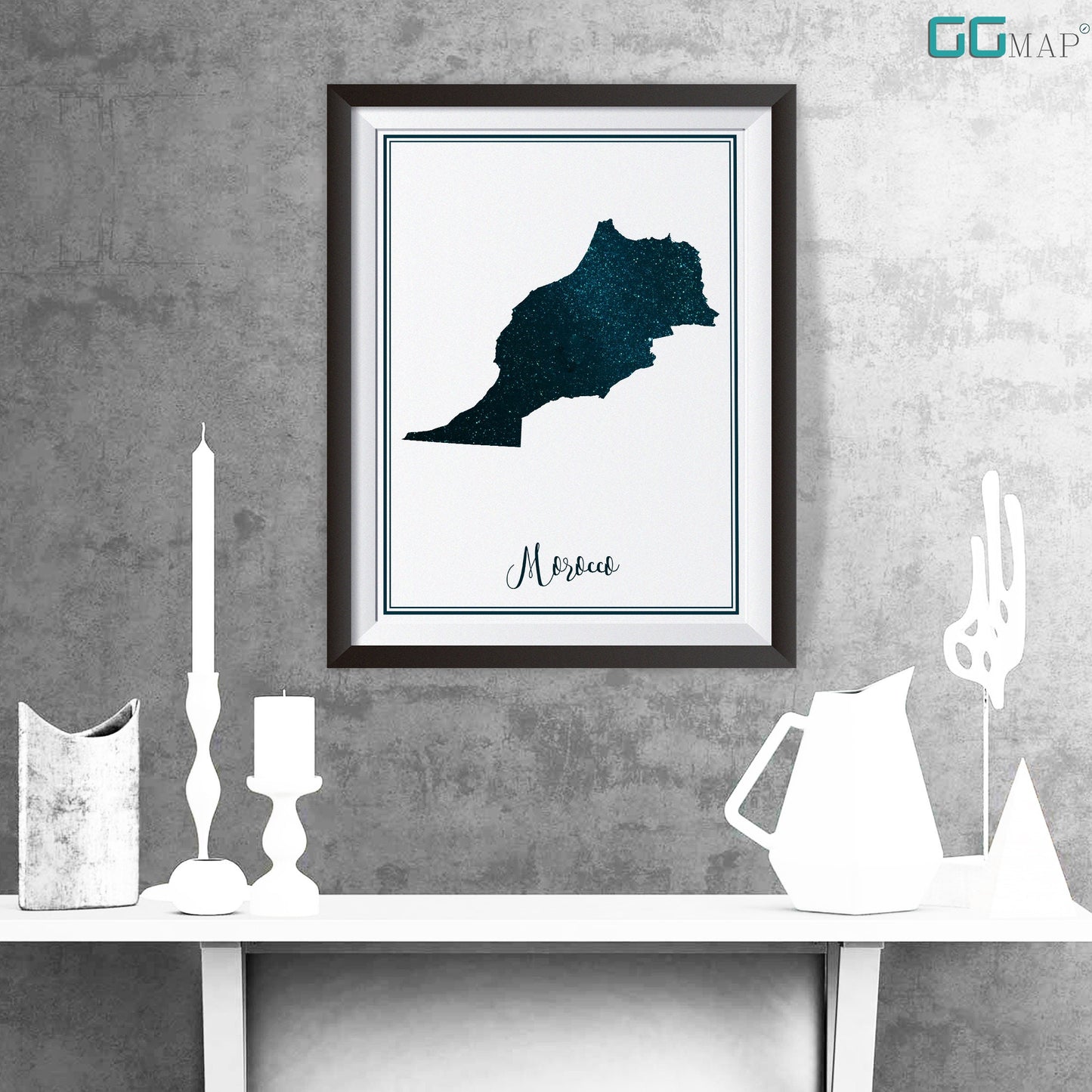 MOROCCO map - Morocco stars map - Travel poster - Home Decor - Wall decor - Office map - Morocco gift - GeoGIS studio
