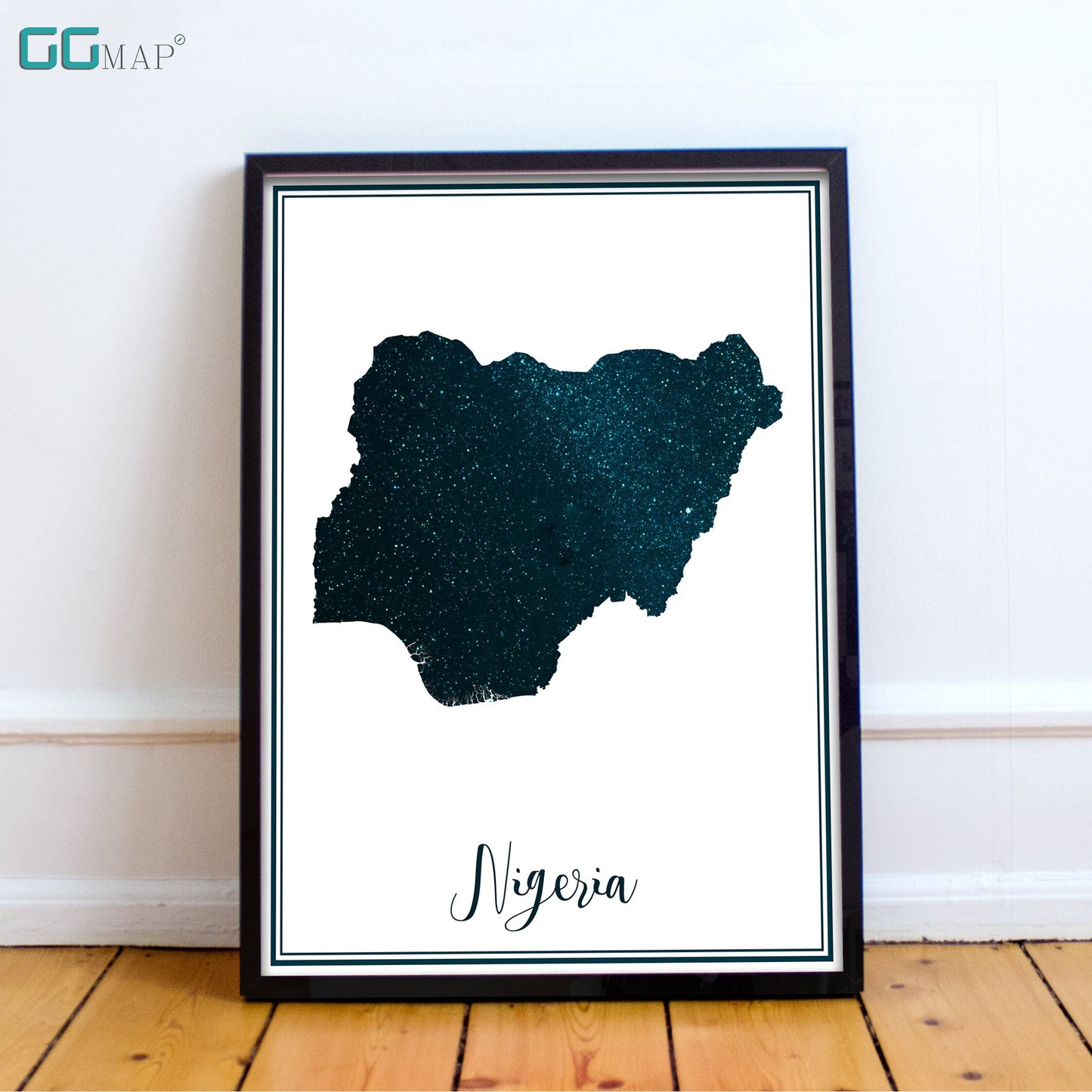 NIGERIA map - Nigeria stars map - Travel poster - Home Decor - Wall decor - Office map - Nigeria gift - GeoGIS studio