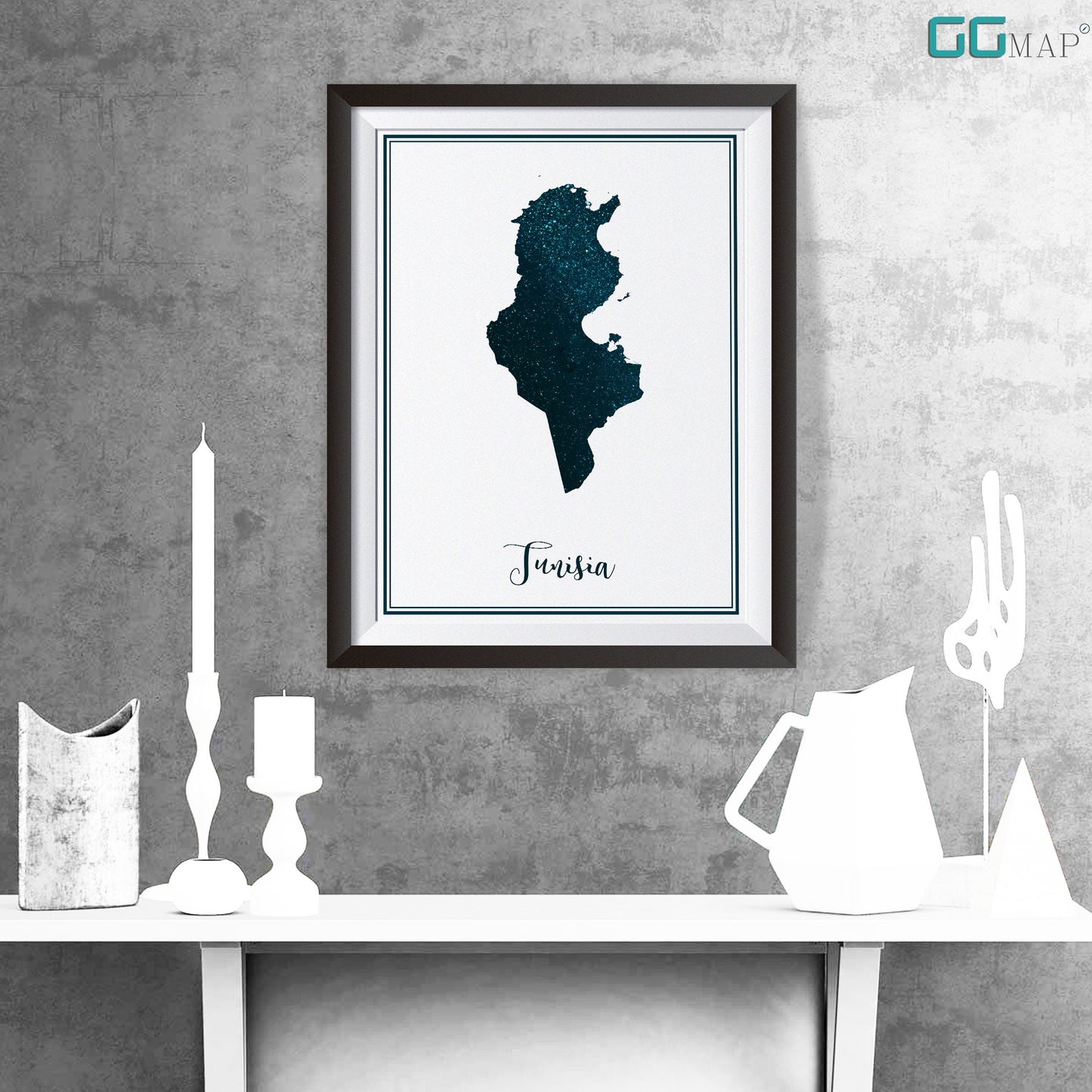 TUNISIA map - Tunisia stars map - Travel poster - Home Decor - Wall decor - Office map -Tunisia gift - GeoGIS studio