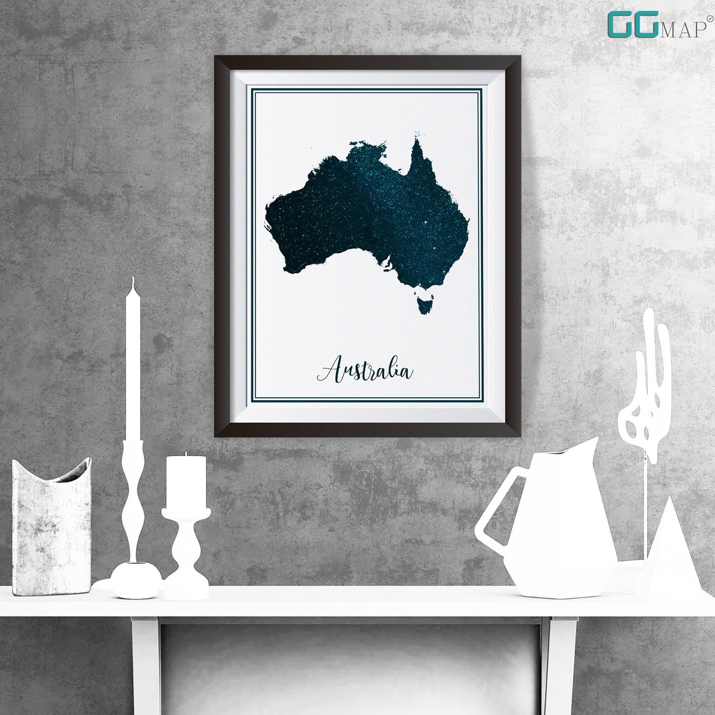 AUSTRALIA map - Australia stars map - Travel poster - Home Decor - Wall decor - Office map - Australia gift - GeoGIS studio