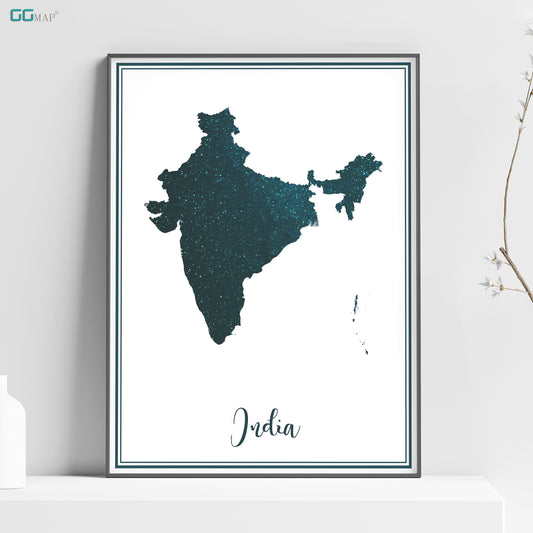 a picture of a map of india on a shelf