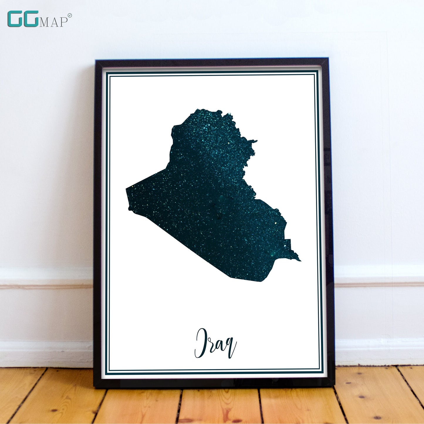 IRAQ map - Iraq stars map - Travel poster - Home Decor - Wall decor - Office map - Iraq gift - GeoGIS studio