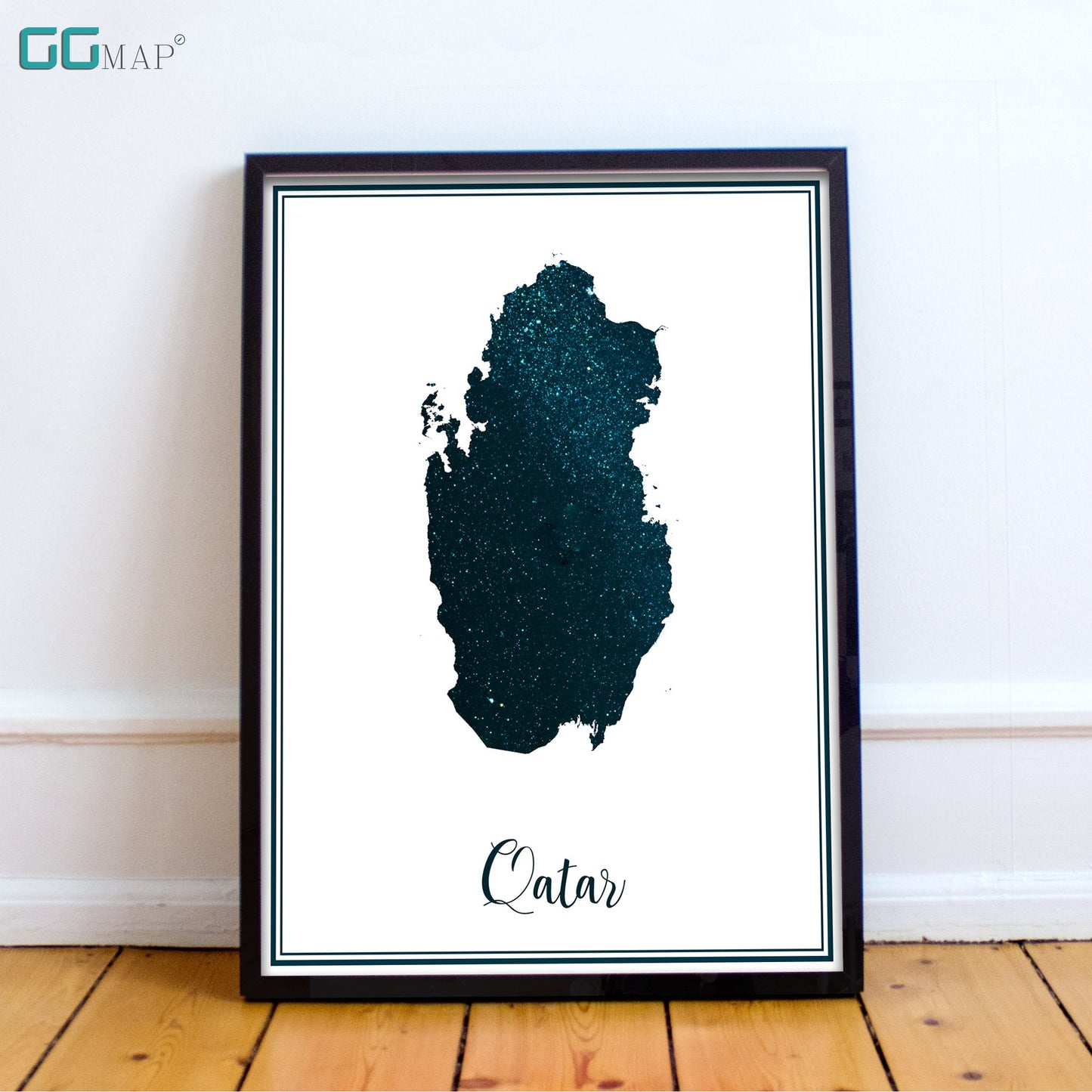 QATAR map - Qatar stars map - Travel poster - Home Decor - Wall decor - Office map - Qatar gift - GeoGIS studio