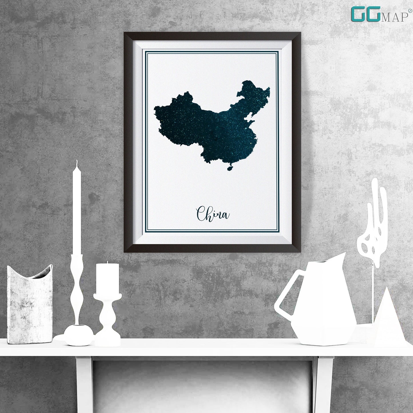 CHINA map - China stars map - Travel poster - Home Decor - Wall decor - Office map - China gift - GeoGIS studio