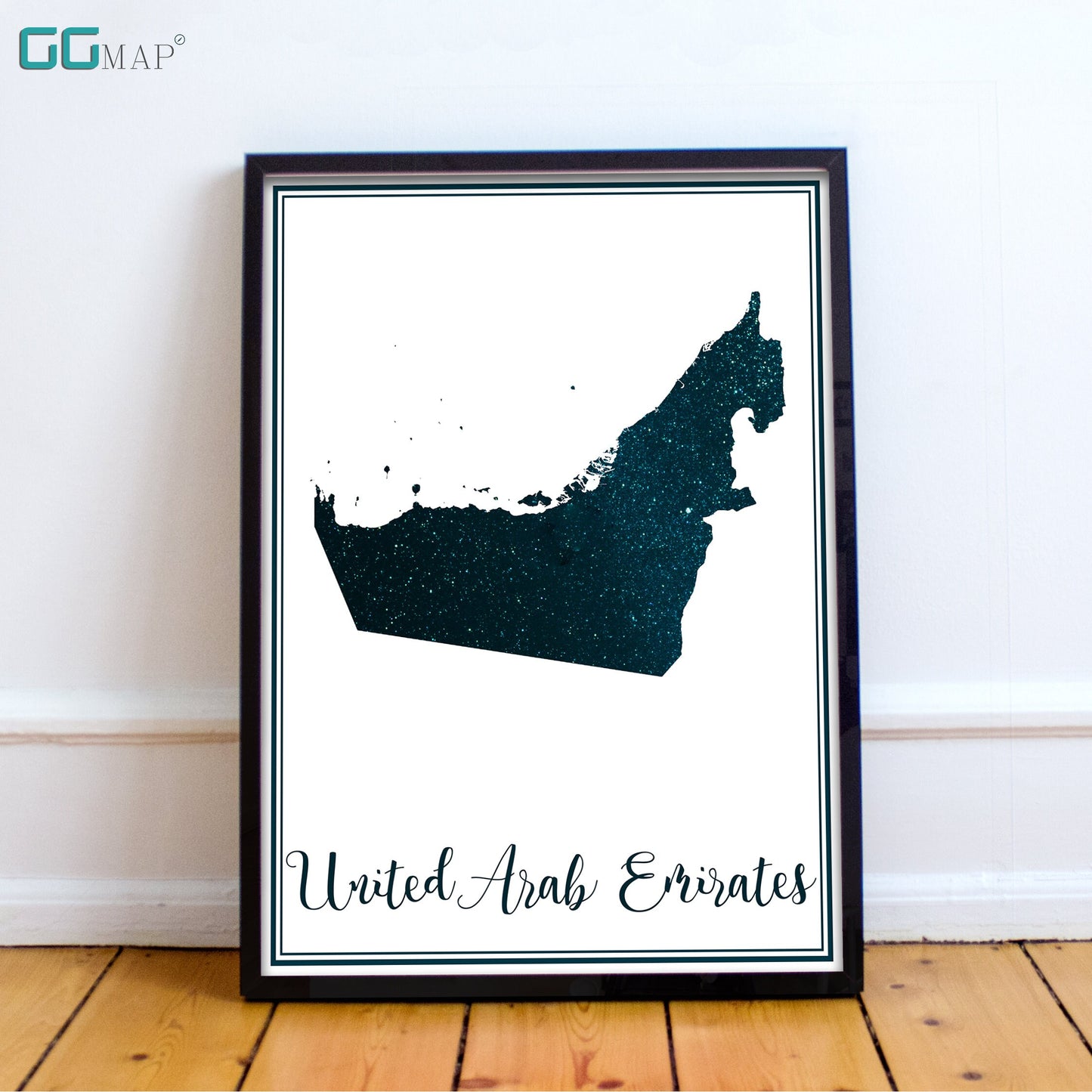 UNITED ARAB EMIRATES map - United Arab Emirates stars map - Travel poster - Wall decor - Office map - Arab Emirate gift - GeoGIS studio