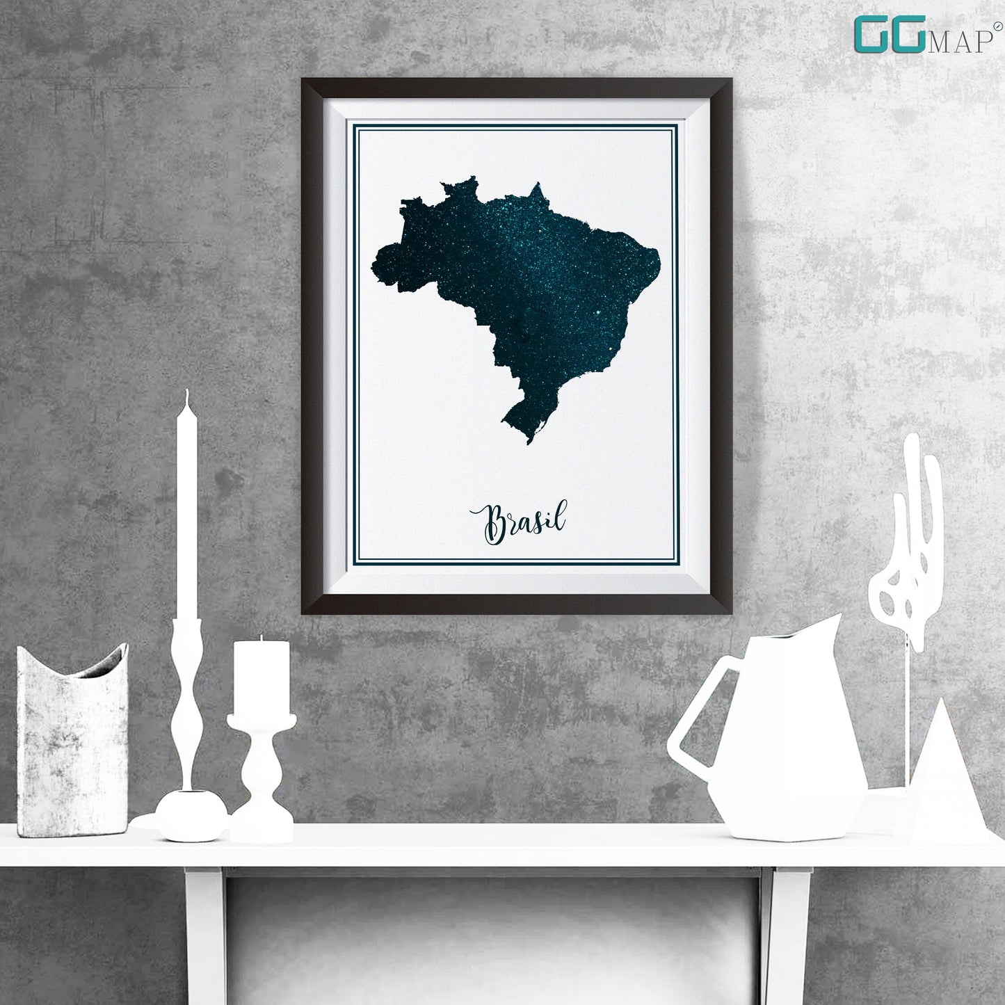 BRAZIL map - Brazil stars map - Brasil Travel poster - Home Decor - Wall decor - Office map - Brasil gift - GeoGIS studio