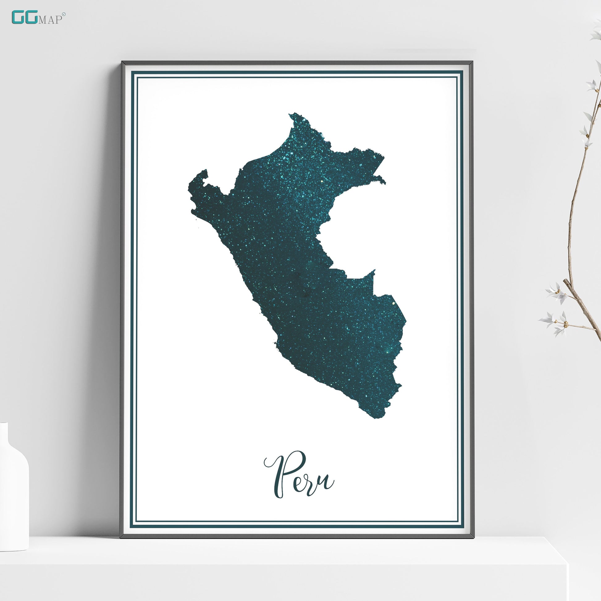 a picture of a map of portugal in teal