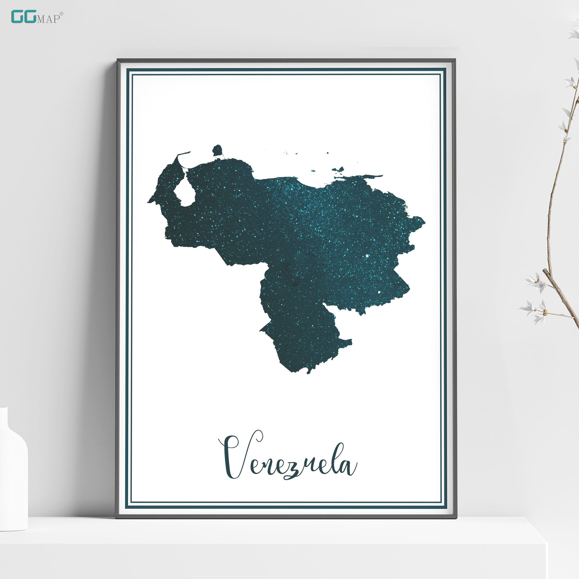 a poster with the name and map of venezuela