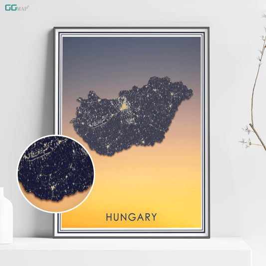 a picture of a map of the country of hungary