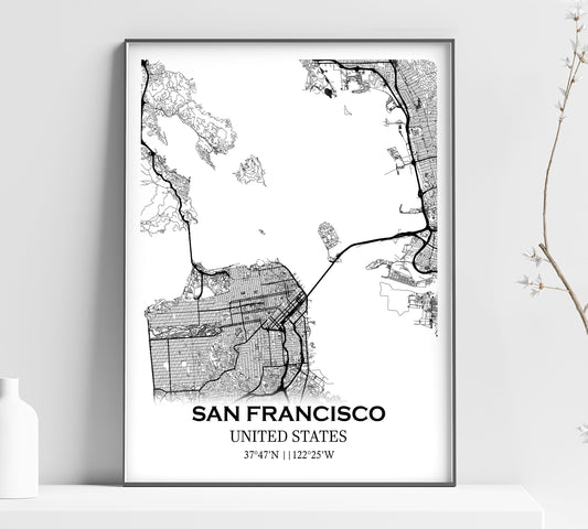 a black and white map of san francisco