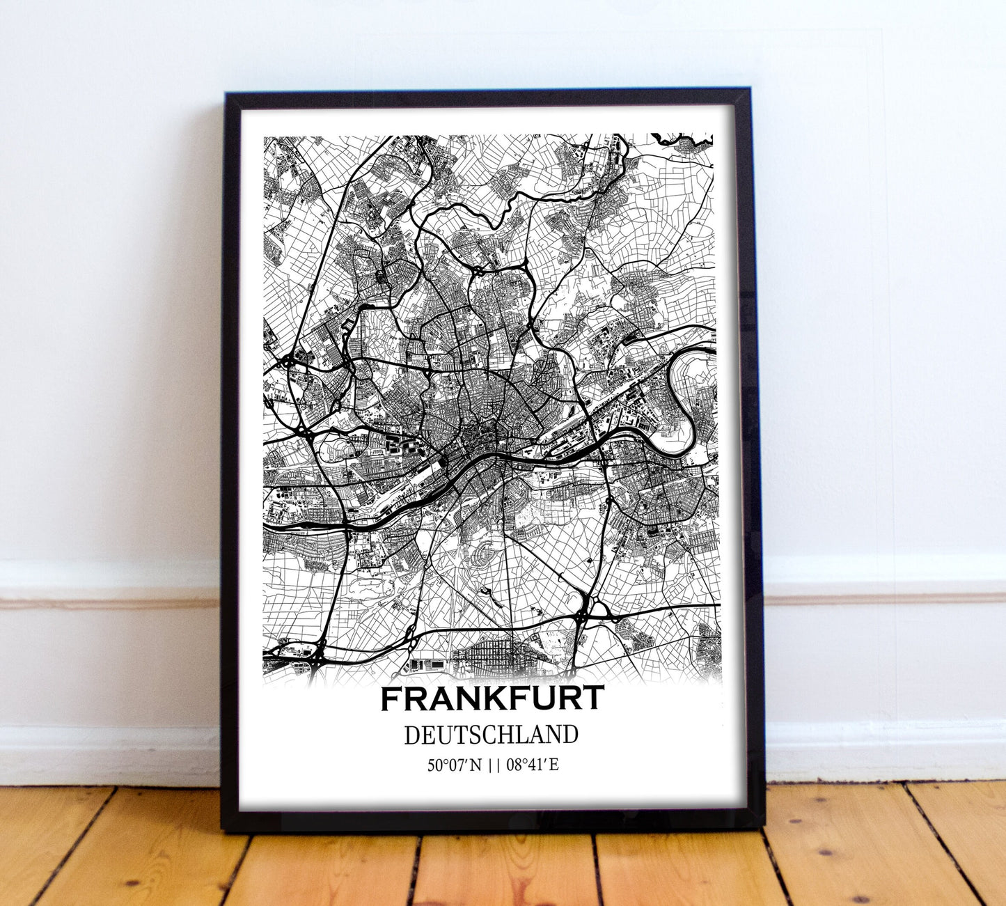 Map of FRANKFURT, Germany - Deutschland - Home Decor - Wall decor - Office map - Travel map - Print map - Poster city map - Office decor