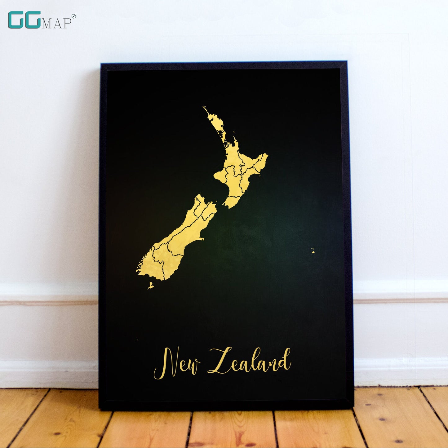 NEW ZEALAND map - New Zealand gold map - Travel poster - Home Decor - Wall decor - Office map - New Zealand gift - GGmap- New Zealand poster