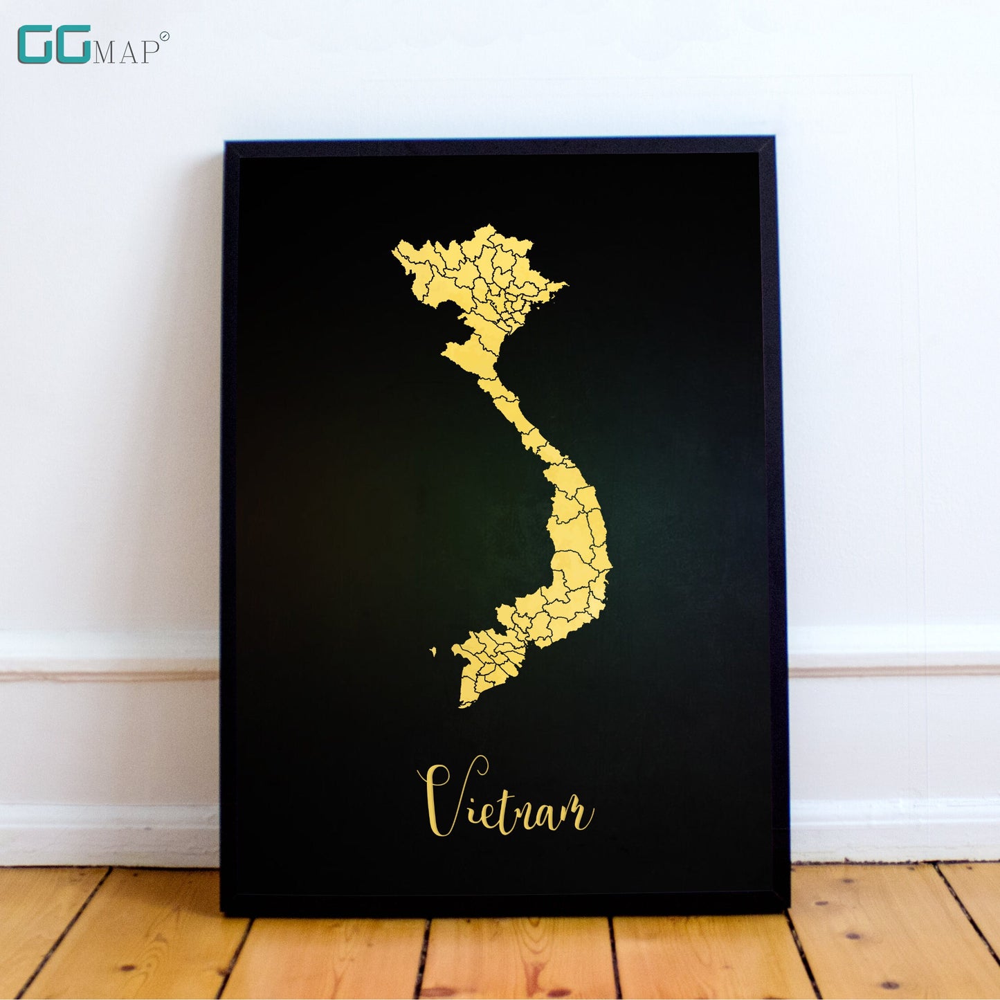 VIETNAM map - Vietnam gold map - Travel poster - Home Decor - Wall decor - Office map - Vietnam gift - GGmap - Vietnam poster